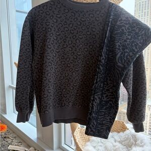 Girl’s Leopard-Print Crewneck Sweater